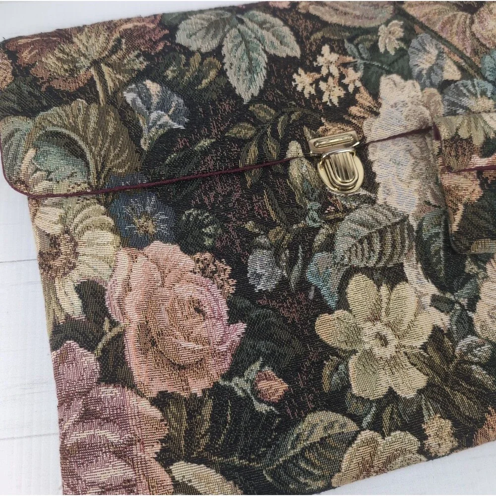 Vintage Charles of Laguna Floral Tapestry Laptop Bag & Accessories Grannycore